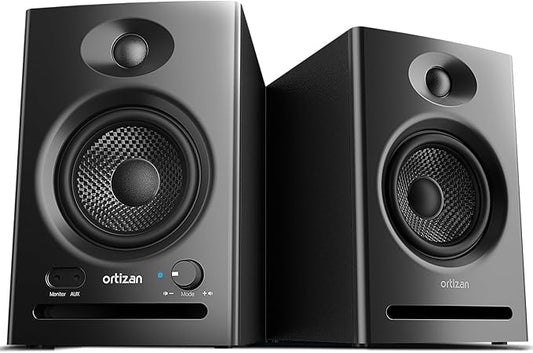 Ortizan C7 Dual-Mode 2.0 Studio Monitors, Active Monitor Speakers for Near Field Music Production, Bluetooth 5.3 Wireless ...