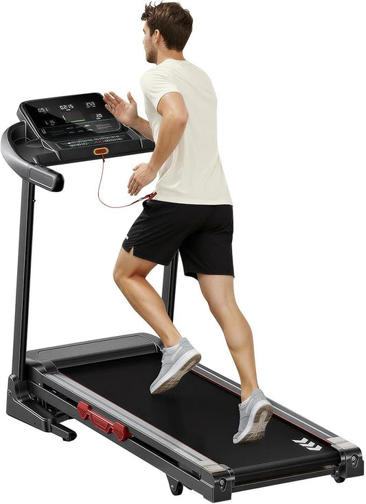 Treadmill with 15 Level Auto Incline, Foldable Treadmill for Home, Smart LED Display & Bluetooth, Built-in USB Port, 286 l...