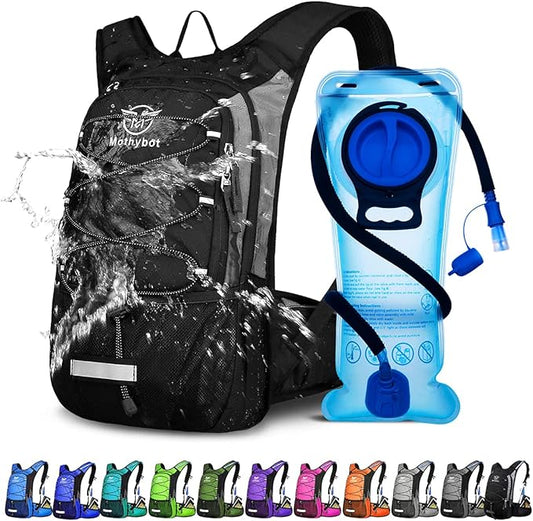 Mothybot Hydration Pack, Insulated Hydration Backpack with 2L BPA Free Water Bladder and Storage, Hiking Backpack for Men,...