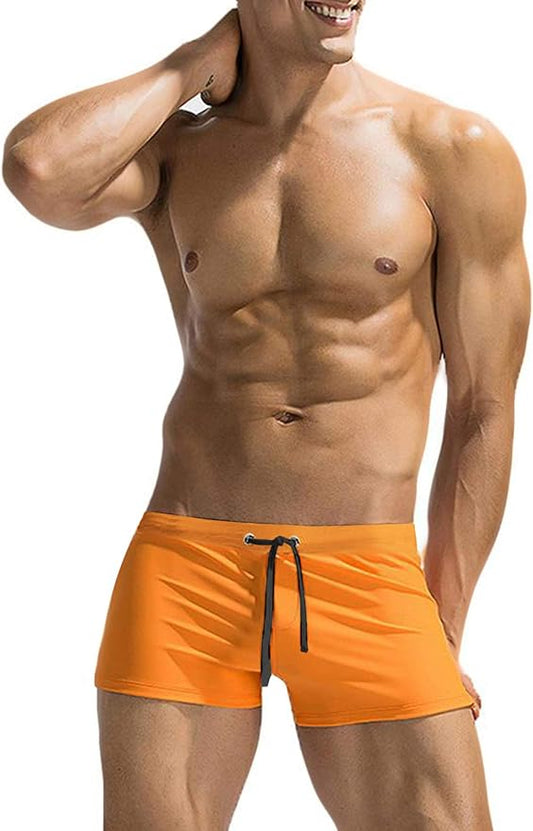 COOFANDY Swim Trunks for Men Sexy Swim Brief Square Leg Swimsuit Swimming Short Bathing Suit with Pocket S-XXL