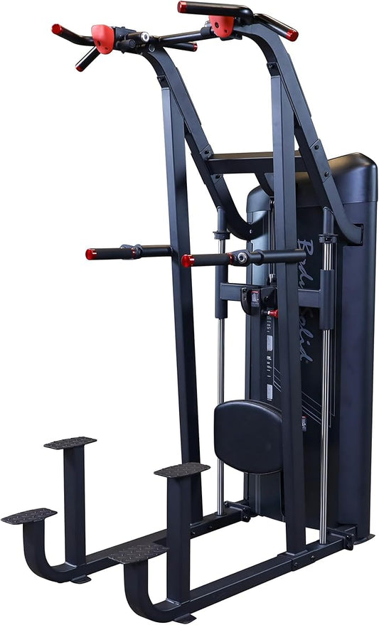 Body Solid (S2ACDX-2) Pro Clubline Series II Chin and Dip Machine, Commercial and Home Fitness Equipment, Pull Up Station ...