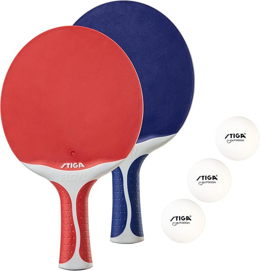 STIGA Flow Outdoor 2-Player Table Tennis Set Includes Two Outdoor Rackets and Two Outdoor Balls