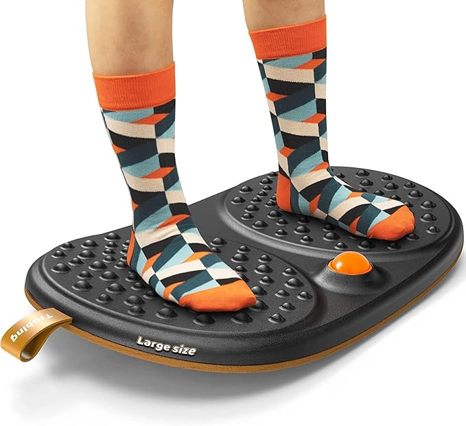 Trobing Standing Desk Mat Balance Board with Rollerball, Wooden Wobble Anti Fatigue Mat Balance Board for Standing Desk, H...