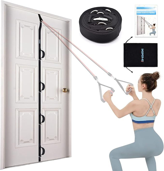 Brebebe Door Anchor Strap for Resistance Bands Exercises, Multi Point Anchor Gym Attachment for Home Fitness, Portable Doo...