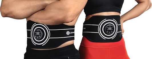 LS Fitness Ab Stimulator EMS Belt – Core Muscle Activation & Training Support, Adjustable Wireless Ab Trainer for Home Wor...