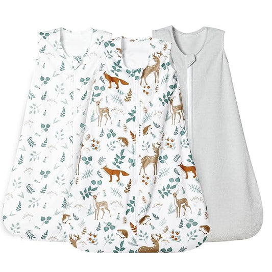 david's kids 3 Pack Warm Micro Fleece Baby Sleep Sack 0-6 Months, Soft Baby Wearable Blankets with 2-Way Zipper, Comfy Win...