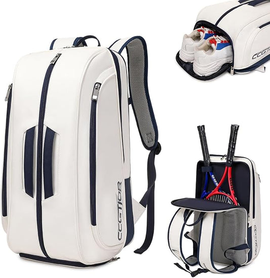 CCGTIOR Multi-Use Beach Tennis Bag For Sport Convertible Padel Backpack With Shoe Compartment, Laptop Sleeve,Fence Hook,Ba...