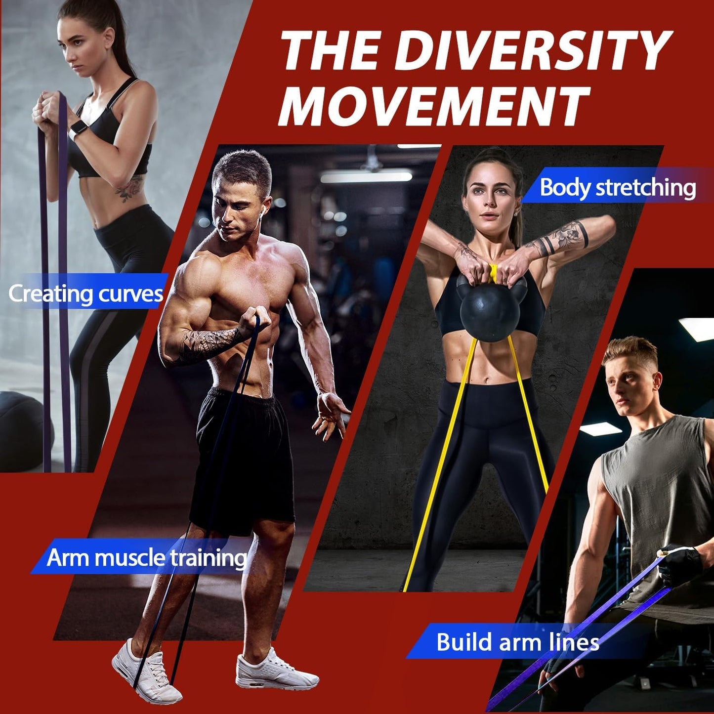 Resistance Bands Set for Pull-Up Assistance & Full-Body Training, Multi-Level Exercise Bands with Bag for Home Workouts, Physical Therapy, Strength Training (Men/Women)