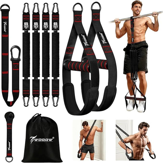 Pull Up Assistance Bands, Heavy Duty Resistance Bands with Handles, Exercise Band with Door Anchor, Adjustable Workout Ban...