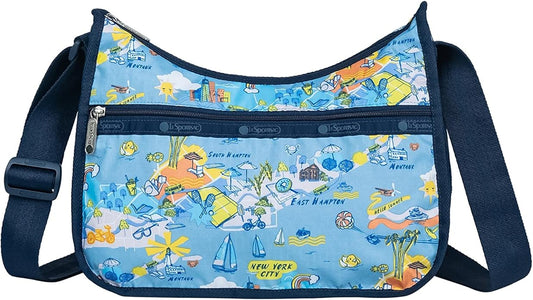 LeSportsac City Retreat Classic Hobo Crossbody Bag + Cosmetic Bag, Style 7520/Color F953, Ultimate New York City & Hampton...