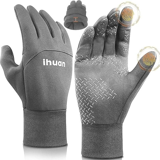 ihuan Winter Waterproof Gloves for Men Women Warm Running Cycling Snow Ski Gloves for Cold Weather, Thermal Windproof Mate...