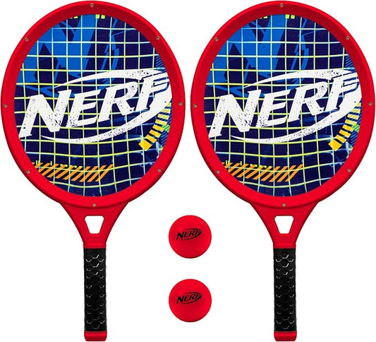 Nerf Small Driveway Tennis Set for Kids - 2 Player Kids Tennis Set - Rackets and Foam Ball - Indoor + Outdoor - (2) Racket...
