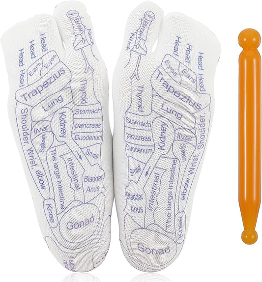 Bremorou 2 Pcs Acupuncture Sandals Reflexology Socks Acupressure Socks with Tools Massage Acupressure Acupuncture Trigger ...