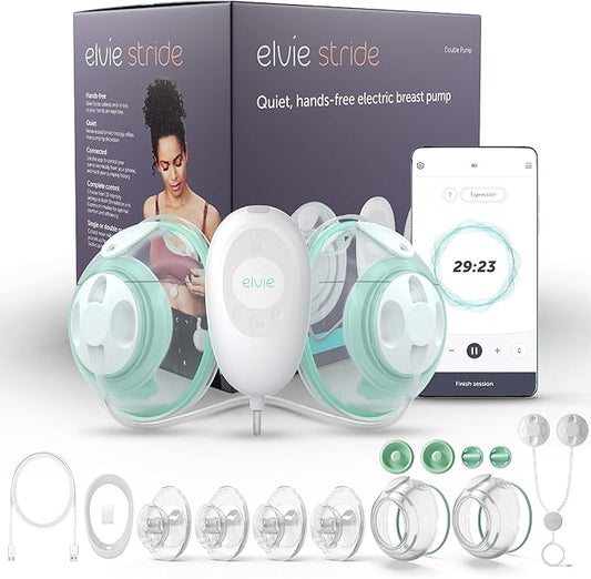Elvie Stride Hospital-Grade, App-Controlled Breast Pump - Hands-Free, Wearable, Ultra-Quiet & Electric with 2-Modes, 10-Se...